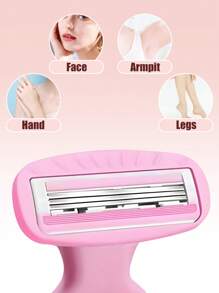 Women's Shaving Set - Elegant Pink, Alcohol-Free, Suitable For Leg Shaving, Includes 1 Razor, 1 Brush And 1 Storage Box, Smooth Shaving Experience, Women's Razor