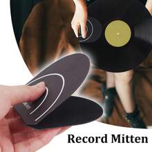 Anti Static Record Mitten & Handler - Record Player Accessories With Soft Microfiber Material, Protect Against Scratch & Dirt - Black - View 3