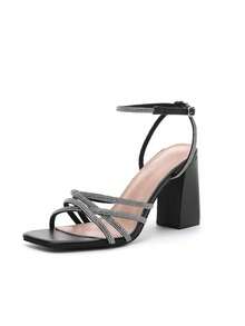 Sparkling Rhinestones High Heels Sandals, Suitable For Western Style Wedding Party - Black - View 2