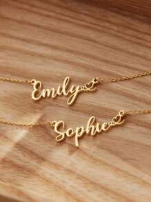 Collar de acero inoxidable con nombre personalizado y colgante con forma de corazón - Grabado personalizado, regalo ideal para cumpleaños, graduación, Navidad, Día de San Valentín, 520, multifuncional, ornamental, letra, elegante, moderno, colorido, lindo, adorable, casual, personalizado, único, regalo ideal para él, regalo ideal para ella
