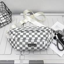 Bolso de pecho de cuadros - Bolso bandolera casual de unicolor para mujer, moda bolso de cintura diagonal de hombro