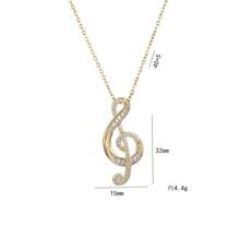 Romantic Shiny Zirconia Musical Note Pendant Necklace With Exquisite Gift Box Luxury Valentine's Day Jewelry For Women