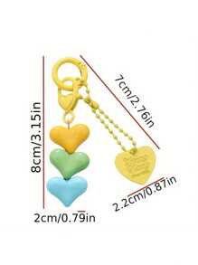 2D Flat, 1pc New Acrylic Colorful Heart Pendant Mobile Phone Case Ornament Accessories Earphone Bag Hanging Ornaments Car Accessories Bag Charm