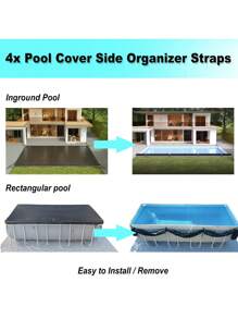 8pcs-Pool Cover Jig Kit, Pool Cover Holder Square Prevents Leaves And Dust From Entering The Pool, Pool Cleaning Accessory, Easy To Use (8 Jigs)