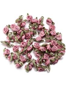 20/50/100 Stücke Mini handgemachte Rose Blume Satinband Rosetten Stoff Applikationen für Hochzeitsdekoration, Basteln, Nähzubehör