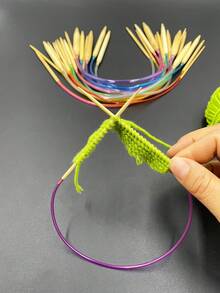 Druty dziewiarskie o długości 40 cm, 18 szt./zestaw, okrągłe, miękkie, z bambusowymi uchwytami (kolor losowy), zestaw narzędzi dziewiarskich, świetny prezent na Halloween, Nowy Rok, Boże Narodzenie, dla mamy i żony