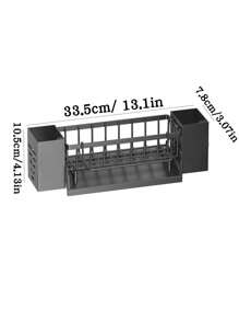 1 pezzo Porta-spugna multifunzionale per lavello da cucina - grigio/nero, porta-spugna, portaoggetti per spazzola di pulizia, organizer