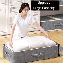 1PC Underbed Storage Bags Organizer Container,Fabric Zipper Blanket Storage Box,Large Capacity Storage Bags For Blanket, Clothing, Comforter, Sweaters, Pillows, Linen Sheets