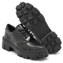 Women's Lightweight Tractor Oxford Shoe - Black - View 1