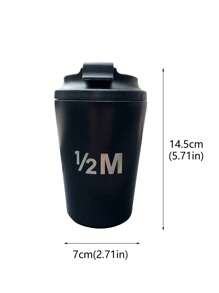 1/2m Double Layer Stainless Steel Coffee Mug Cup Water Bottle Office Tumbler Car Cup, 350ml (12oz), 1 Piece Back To School