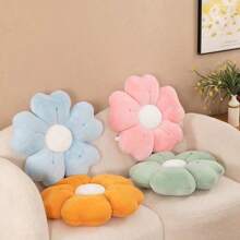 1pc, Soft Flower Plush Chair Cushion & Throw Pillow - Cozy Polyester, Machine Washable, Perfect For Bedroom Sofa Chairs Gifts Birthday Graduation