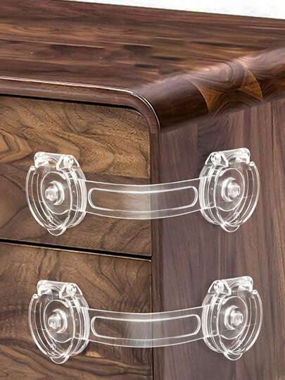 1/2/3/5 Stück Klare Kunststoff Schranktürschlösser - Schnell und einfach klebende Schrank- und Schubladen-Schlösser, multifunktionale Kunststoffschlösser, ohne Schrauben oder Magnete, geeignet für Möbel, Schränke, Schubladen, Öfen, Haustüren, Toilettensitze und mehr. Weihnachtsdekorationen, Feiertags-Geschenke, Schulmaterial.