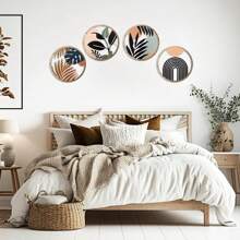 4 Stücke bohemienischer Stil Holz-Wandbehänge, Heim Schlafzimmer Wanddekoration Behänge, Holz Handwerks Wandkunst Dekoration, Bauernhaus Wohnzimmer und Schlafzimmer Heim Dekoration, ländlicher pastoraler Stil Behänge, Hotel Veranda Dekorations Handwerke