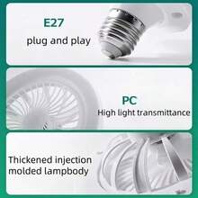 1pc White Light LED Ceiling Fan Light, 36W With Remote Control, Living Room Lighting With Timer Function, Adjustable Fan Speed; Suitable For Small Bedroom Ceiling Light, Home Office, Dorm - Multicolor - View 6