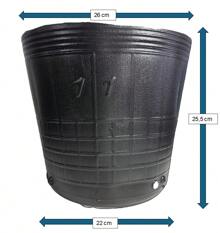 KIT COM 10 UNIDADES VASO PARA MUDAS 11 LITROS Plantas Flores Hortaliças Jardins Preto Pote Plastico Flexível