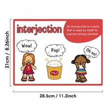 Lachilly Hojas de aprendizaje de las partes de la oración, carteles de gramática inglesa, recursos de aprendizaje de gramática inglesa para niños, carteles de decoración para el aula, suministros de aprendizaje de gramática inglesa para aula en el hogar - Multicolor - Ver 4