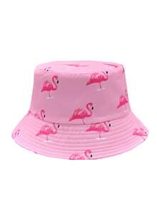 Fashionable Summer Flamingo Pattern Printed Reversible Bucket Hat, Unisex Outdoor Casual Sun Protection Bucket Hat Suitable For Vacation - A - View 15