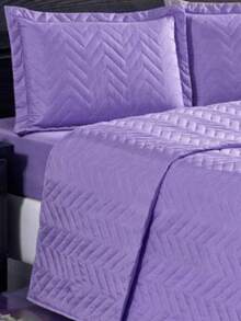 Imperium Double Standard 3-Piece Quilted Bedspread, Soft Touch, Lilac - Red Violet - View 2