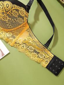 Romantic Two-Tone Sexy Padded Push-Up B/C-Cup Lace Patchwork Women's Bra