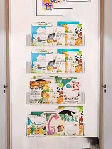 Acrylic Floating Shelves, Transparent Wall Mounted Bookshelf, No Drilling Needed, Corridor Wall Display Rack For Children's Books, Magazines, Decorations
