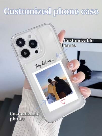 1pc Customized Phone Case With Desired Photo And Name, Transparent Anti-Drop Full Coverage Compatible With Samsung A13/A21s, 16e, 17, 16 Pro Max, 16 Pro, XR, 11, 14. Fashionable, Colorful, Cute, Personalized, Unique. Customized Ideal Gift For Boyfriend, Girlfriend, Family, Friends,Cell Phones & Accessories,Season Picks