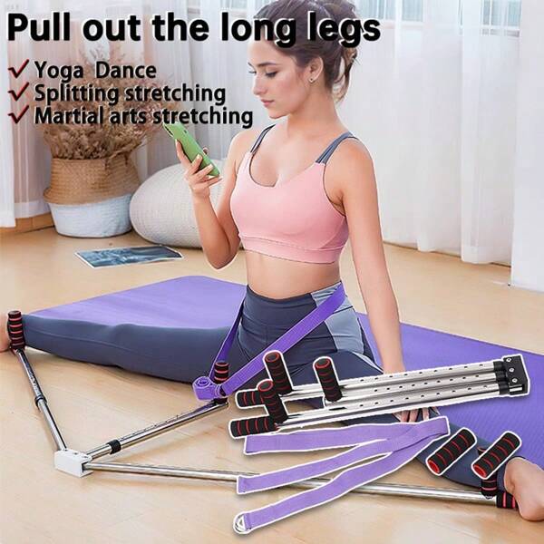 Stiratrice per gambe, attrezzatura per split, regolabile su 9 livelli, in acciaio inossidabile, flessibile per allenamento. Adatto per yoga, balletto, danza, ginnastica, boxe per migliorare flessibilità e mobilità articolare