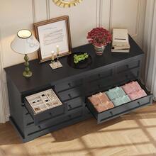 10 Drawers Dresser, Black Dresser For Bedroom, Wood Dressers And Chest Of Drawers For Bedroom - 黑色 - 查看 5