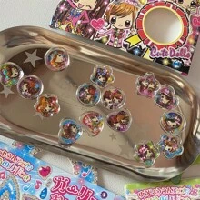 15pcs Y2k Crystal Marbles Stickers 3d Laser Sparkling Heart-Shaped Animal Mobile Phone Case Stickers School Supplies, Back To School