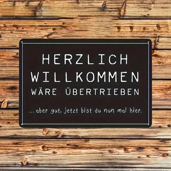 1 Stück Vintage Eisen "Willkommen" Schild - Wandhängedelkor für Zuhause & Büro, vielseitig einsetzbar, ohne Strom, ideales Weihnachtsgeschenk, charmantes Blechschild, einfach aufzuhängen