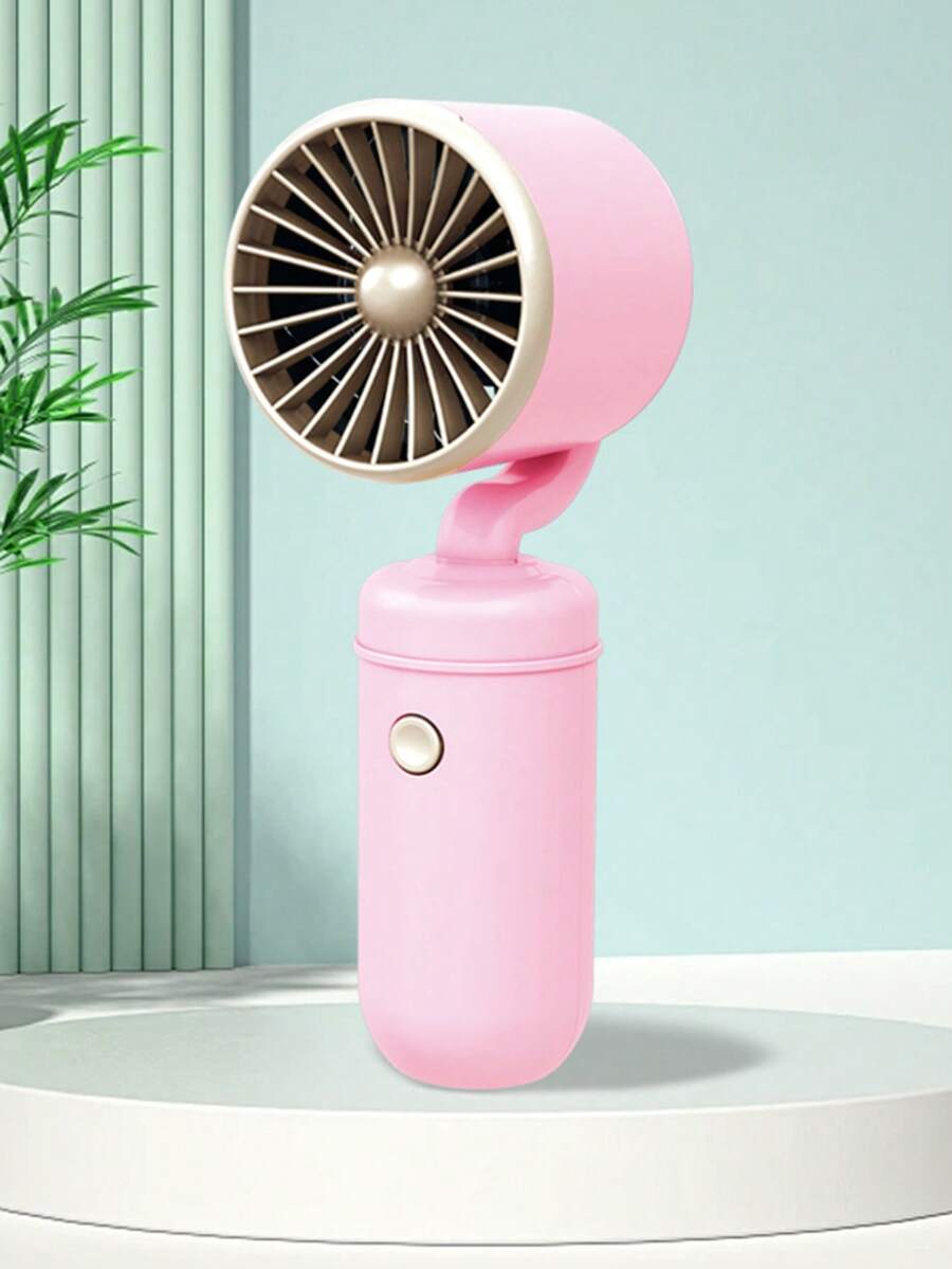 Ventilador pequeño portátil recargable por USB con turbo mini ventilador eléctrico portátil sencillo de escritorio - Rosa - Ver 1