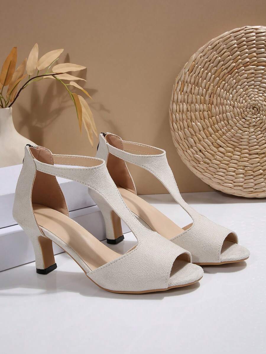 Ladies' Summer Fashionable Open - Toe High - Heel Sandals: An Elegant Choice For Party Nights - Beige - View 1