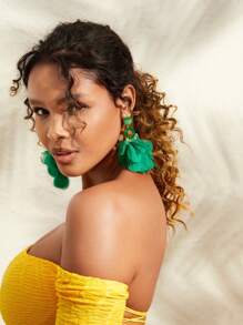 Pendientes hechos a mano con cuentas, pendientes con borlas florales exagerados para mujeres, pendientes vintage de declaración, joyería de alta gama para fiestas y citas, diseño INS único