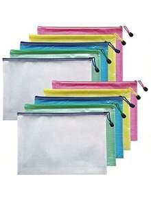 A4 Plastic Wallets File Folder Zip Lock Bags Document Wallet File Zipper Bags Extra Thick (A4-20PCS),Back To School,School Supplies - Multicolor - View 10