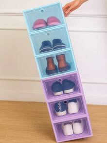 Zapatero Modular de 12 Niveles con Cajones Frontales Transparentes, Almacenamiento Estético, Funcional y Apilable - Multicolor - Ver 3