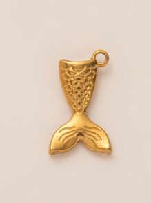 1Pc Beach Vacation Style Marine Creatures Series Mermaid Tail Goldfish Golden Dragon Fish Sea Turtle Conch Whale Octopus Crab Shaped Stainless Steel Material Pendant, DIY Necklace Bracelet Earrings Keychain Bag Chain Accessories, Electroplated 18K Gold, Waterproof And Sweat Proof, Women's Jewelry, Women's Accessories, Gifts For Wives, Mothers, Girlfriends