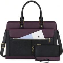 NEWHEY Laptop Bag For Women 15.6 Inch Laptop Tote Bag Business Office Work Bags Professional Briefcase Waterproof Leather PU Computer Bag Teacher Shoulder Bag Handbag - Multicolor - View 14