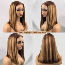 200% Density Glueless Wigs Human Hair Pre-Plucked Ombre Highlight Short Bob Wig Human Hair For Women 4*4 5*5 13x4 13x6 Straight Lace Front Wigs Human Hair Ready To Wear For Woman