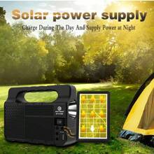 1 pieza Generador solar portátil con batería recargable de 3600mAh, puede conectar el teléfono para reproducir música y proporcionar iluminación, adecuado para uso doméstico, al aire libre, camping y caravanas