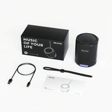 MLOVE P1 便携式蓝牙音箱，蓝牙 5.3，RGB 灯，紧凑型高保真音质，TWS 连接 - 黑色 - 查看 7