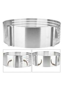 1pc New 6 To 8 Inch American Style Layered Adjustable Round Cake Slicer Mold Mousse Ring Stainless Steel Baking Tool - Silver - View 7