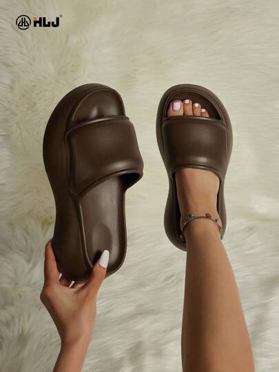 luofu New Design Women's Platform Wedge Heel Sandals, Fashion Outdoor Beach Slip-On Slippers