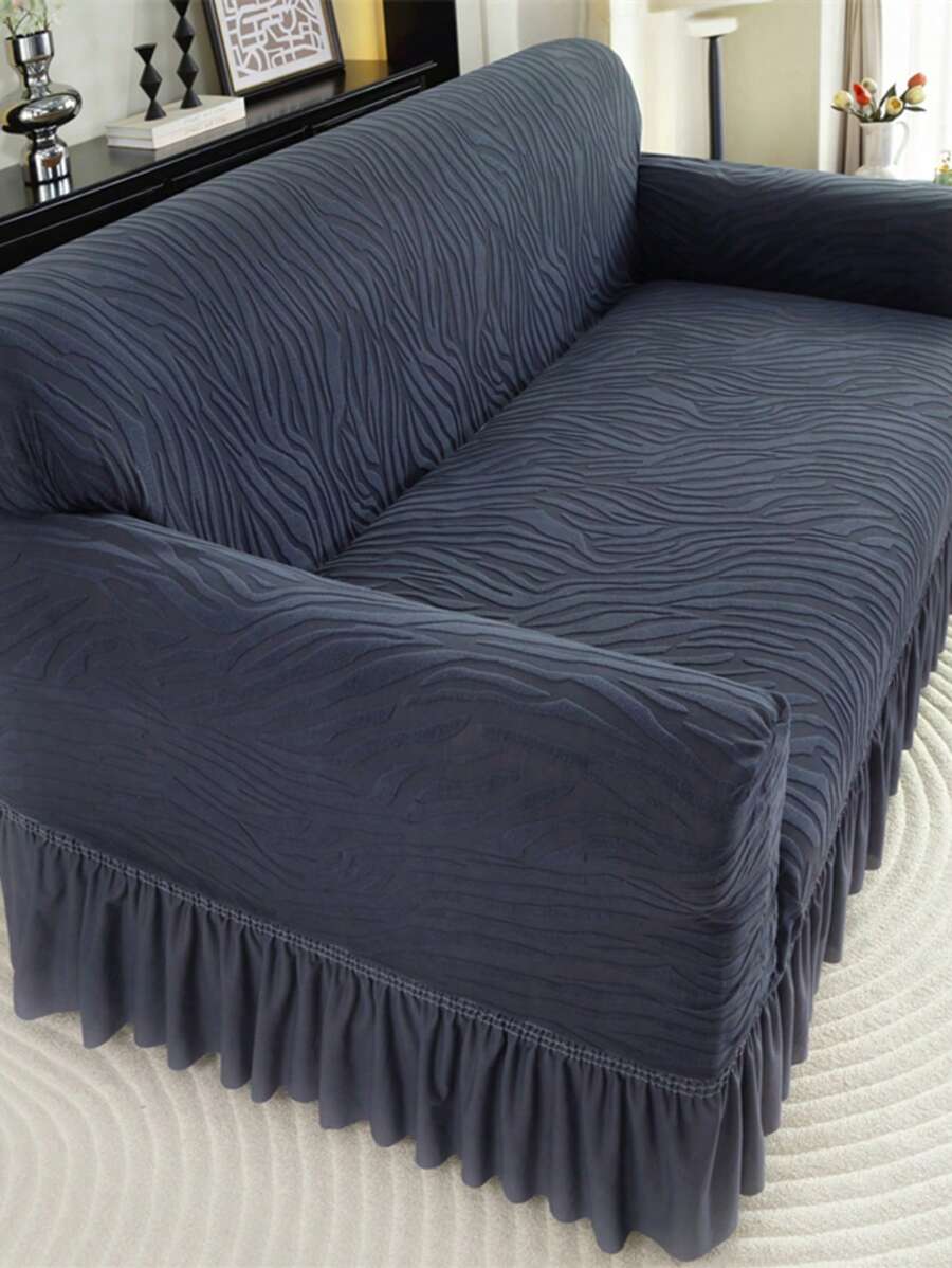 1 Stück Jacquard Rock Kante Stretch Sofa Bezug, staub- und schmutzabweisend, elastischer Komplett-Sofa-Schutz, Heimdekoration, maschinenwaschbar