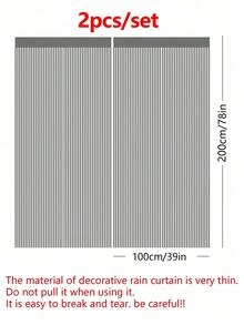 2件装2米玫瑰金气球窗帘背景装饰，流苏门帘 - 玫瑰金 - 查看 3