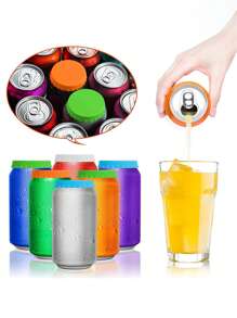 2/4 Piezas de tapas reutilizables a prueba de fugas para mantener las bebidas frescas, tapas de sellado de bebidas, tapas a prueba de fugas, tapas a prueba de salpicaduras, accesorios para bebidas para bebidas carbonatadas, jugos y latas de refrescos, excelentes para parrilladas al aire libre, picnics, campamentos y uso diario