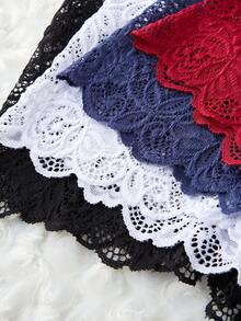 4pcs/Pack Multicolor Sexy Lace Open Crotch Briefs For Women - Multicolor - View 5