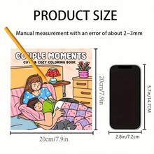 1 Cuốn sách "Khoảnh khắc của các cặp đôi: Các cặp đôi và thú cưng" - Sách tô màu ấm áp và vui nhộn, thư giãn, 20 mẫu in một mặt, kích thước 7.9x7.9 inch, giấy dày mịn, thích hợp để vẽ, làm quà tặng sinh nhật, quà tặng tựu trường, văn phòng phẩm. - Khoảnh khắc của cặp đôi - Xem 2