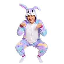 nerd hunters Pigiama kigurumi per adulti, in peluche, costume unisex di cosplay a forma di coniglio