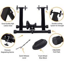 Bike Trainer Stationary Bike Stand Magnetic Bike Trainer Stand For Indoor Riding Premium Steel Bicycle Trainer Accessories Fits For 26in-28in, 700C Wheels