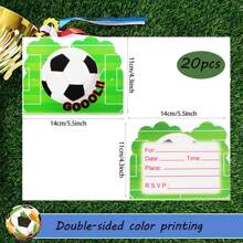 10/20pcs Football Themed Invitation Cards With Soccer Pattern, Suitable For Birthday Party Invitations, Holiday Invitations, Football Wedding Invitations, Party Decorations