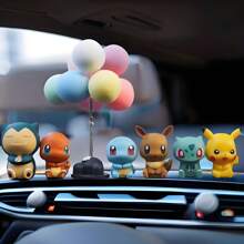 pokemon 6pcs Cartoon Mini Anime Character Desktop Decor, Desktop Decorative Doll, Anime Collection Model, Figurine Collection, Model Doll, Suitable As Birthday Gift, Holiday Gift